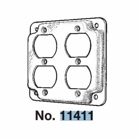 Mulberry Box Cover, 2 Gang, Steel, 2 Duplex Receptacle Cover Type 11411